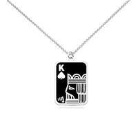 WUSUANED Metal Poker K Necklace Funny Gambling Jewelry Poker Lover Gift Gamble Lover gift Metal Poker K Gift, Stainless Steel, No Gemstone