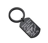 WUSUANED Never Drive Faster Than Your Guardian Angel Can Fly Keychain Bracelet New Driver Gift Sweet 16 Gift