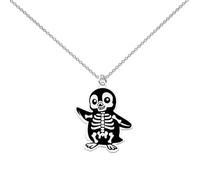 WUSUANED Penguin Bones Necklace Animal Skull Jewelry Skeleton Lover Gift Penguin Gifts, L, Stainless Steel, No Gemstone