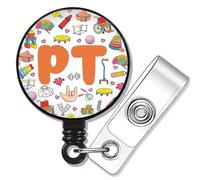 WUSUANED Physical Therapist Badge Reel Physiotherapist Gift Physical Therapy W ift PT Assistant Badge Holder (PT BR)