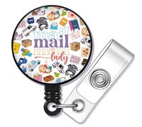 WUSUANED Postal Worker Badge Reel Post Carrier Gift Postage Mails Ladys Gift Mail Lady Badge Reel Mail Carrier Badge Holder (Mail Lady BR)