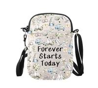 WUSUANED Wedding Themed Crossbody Bag Bridal Shower Gift Wed Gift Forever Starts Today Bag, Forever Starts Today Bag