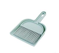 Wusvive For mini Broom and Dustpan Set with Soft Bristles for Efficient Cleaning on Desks Counters and Floors, Compact Plastic Hand Brush for Office Kitchen and Camping Use, Blue or Pink(Light blue)