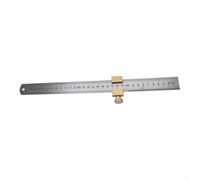 Wusvive Woodworking Scribing Tool 30cm Ruler Non-Slip Block | 30cm stainless steel ruler, clear metric markings, resistant, paired with brass stop, office use
