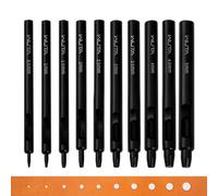 WUTA 10 Pcs Basic Round Hole Punch Set - Black Carbon Steel Hollow Puncher for Leather DIY Crafts, Watches, Belts, Fabric & Plastic(0.5+1+1.5+2+2.5+3+3.5+4+4.5+5mm)