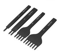 WUTA 1st Gen Leather Craft Hole Punches, Carbon Steel Diamond Pricking Iron Lacing Stitching Punch Tool for DIY Leather Bag Wallet Making(Black,6mm 1+2+4+6 Prong)