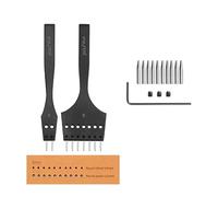 WUTA 3rd-Gen Professional Leather Punch Tools,Removable Lacing Stitching Chisel Round Hole Kit for Leather Craft,5mm(2+7)