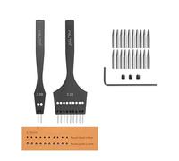 WUTA 3rd-Gen Professional Leather Punch Tools,Removable Lacing Stitching Chisel Round Hole Kit for Leather Craft,3.38mm(2+9)