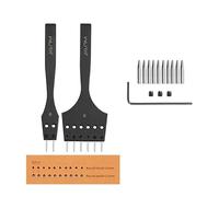 WUTA 3rd-Gen Professional Leather Punch Tools,Removable Lacing Stitching Chisel Round Hole Kit for Leather Craft,6mm(2+6)