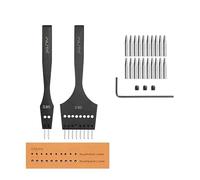 WUTA 3rd-Gen Professional Leather Punch Tools,Removable Lacing Stitching Chisel Round Hole Kit for Leather Craft,3.85mm(2+8)