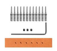WUTA 3rd Gen Removable Lacing Stitching Chisel Round Hole Kit for Leather Craft, DIY Belts, Bags, Wallets & Saddlery(12 x Olive hole head,Not Handle)