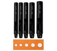 WUTA 5 Pcs Basic Round Hole Punch Set - Black Carbon Steel Hollow Puncher for Leather DIY Crafts, Watches, Belts, Fabric & Plastic(6+8+10+12+15mm)