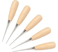 WUTA 5 Pcs Leather Craft Awl Tools, Hand Stitching Awl Tool with Storage Box for Punching Sewing DIY Leather Crafts