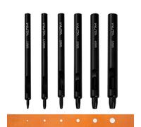 WUTA 6 Pcs Basic Round Hole Punch Set - Black Carbon Steel Hollow Puncher for Leather DIY Crafts, Watches, Belts, Fabric & Plastic(1+1.5+2+3+4+5mm)