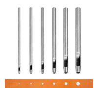 WUTA Basic Round Hole Punch, 6-Piece Leather Hole Punches, Steel Hollow Punch Set for Leather Goods, Watchbands, Belts (0.5+1+1.5+2+3+4+5mm)