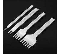 WUTA Leather Craft Hole Punches, Carbon Steel Diamond Lacing Stitching Tool for DIY Leather, Bag & Wallet Making（Silver,5mm 1+2+4+6 Prong)