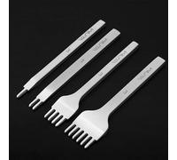 WUTA Leather Craft Hole Punches, Carbon Steel Diamond Lacing Stitching Tool for DIY Leather, Bag & Wallet Making（Silver,3mm 1+2+4+6 Prong)