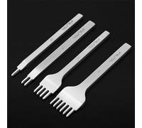 WUTA Leather Craft Hole Punches, Carbon Steel Diamond Lacing Stitching Tool for DIY Leather, Bag & Wallet Making（Silver,4mm 1+2+4+6 Prong)