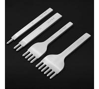 WUTA Leather Craft Hole Punches, Carbon Steel Diamond Lacing Stitching Tool for DIY Leather, Bag & Wallet Making（Silver,6mm 1+2+4+6 Prong)