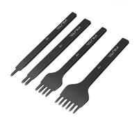 WUTA Leather Craft Hole Punches, Carbon Steel Diamond Lacing Stitching Tool for DIY Leather, Bag & Wallet Making（Black,4mm 1+2+4+6 Prong)