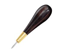 WUTA Leather Stitching Awl, Wood Handle Diamond Shape Blackwood & Brass Craft Tool, Handmade Sewing Tools DIY Leather Crafts with Storage Box（M）