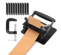 WUTA Manual Leather Skiving Machine, Professional Adjustable Stainless Steel Leather Splitter & Beveler for Leather Craft DIY, Belt, Strap Thinning(Black S)