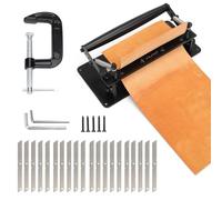 WUTA Manual Leather Skiving Machine, Professional Adjustable Stainless Steel Leather Splitter & Beveler for Leather Craft DIY, Belt, Strap Thinning(Black L)