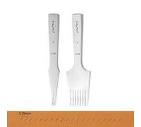 WUTA Professional French Style Leather Chisel Set - Premium White Steel Punch Tool Kit for Leathercraft, Stitching & Hole Punching, High Polish DIY Craft Tools(Obverse 3.38mm 2+8)