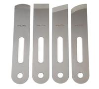 WUTA Professional Skiving Knife 4 Pcs, 420B Stainless Steel Leather Thinning Tool with Round/Flat/Slanted Blade for Right & Left Handed Crafters