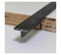 Wutaihill Carpet Transition Strip, 2pcs 304 Stainless Steel Threshold Edge Trim Bar for Laminate, 47.2" Long Smooth Floor Connecting Strip for Bridging Gaps(Black,8 mm)