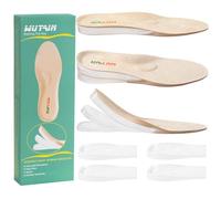 WUTAIN Adjustable Height Increase Insoles for Women Men 3 Layers Gel Heel Lift for Leg Length Discrepancy,Heel Pain,Spurs,Achilles Tendinitis, Shoe Lifts Increase by 1.57 Inches （1 Pair Large）