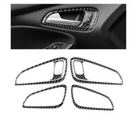 WUTBHGQXWIP Real Soft Carbon Fiber Sticker Car Inner Door Handle Panel Trim Compatible with Ford Focus SE RS ST Ecoboost 2015-2018(Black Carbon)