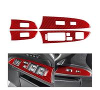 WUTBHGQXWIP RHD Carbon Fiber Car Window Lift Switch Panel Cover Trim Sticker Compatible with Lexus IS250 IS350 2006 2007 2008 2009 2010 2011 2012 2013(Red)