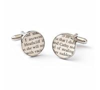 Wuthering Heights Book Page Cufflinks - Handmade from Vintage Books - Unique Literary Gift for Men, Groomsmen or Book Lovers - Recycled Novel Text Featuring Heathcliff & Cathy