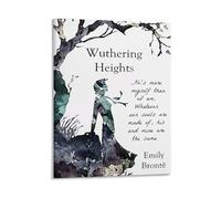 Wuthering Heights by Emily Bronte - Vintage Literary Poster for Home Decor(Framed,08x12inch(20x30cm))