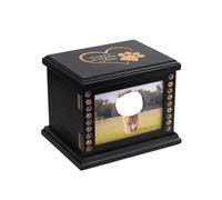 WUTIANBAO Ashes Urn Pet Urns Pet Urns Wooden Keepsake Urn Box For Pet Memorial Keepsake Box Pet Cremation Urn Urn For Ashes(Black)