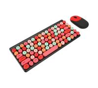 WUTIANBAO Keyboard And Mouse Set Desktop Wireless Keyboard And Mouse 86 Keys Colorful For Computer Ergonomic Design(Black)