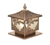 WUTIANBAO Post Lights Square Outdoor Post Lights European Style Patio Pillar Lamp Courtyard Lamp E27 Column Lights Villa Garden Light Garden Lamp Post(Bronze,30 * 35cm)