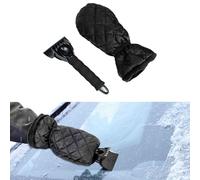 WUTMYG Car Ice Scraper with Glove, Compatible with Chevrolet Caprice Agile Sonic, Glove Lined with Ice Scraper Thick Fleece with Non-Slip Handle,Black