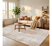 WUTONG Area Rug 140x200cm Beige/Camel, Distressed Living Room Rug Modern | Washable Faux Cashmere Abstract Carpet,Non-Slip Soft Rug for Bedroom & Dining Room