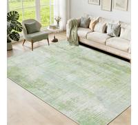 WUTONG Rugs Living Room Sage Green 140x200cm Abstract Distressed Washable | Soft Faux Cashmere Non-Slip Large Area Rug for Dining Room,Bedroom
