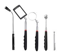 Wuudi 5PCS Magnetic Telescoping Pickup, Pick-Up Tool Kit with Telescoping Handle 360 360 Rotatable including 8 lb/ 1.5 lb Pick-Up Rod, Flashlight and Round/Square Inspection Mirror