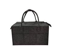WUUDWALK Baby Diaper Caddy, Luxury Nappy felt Caddy Organiser Portable Nappy Changing Organiser Infant Nursery Bag Storage Bin Organizer with Zip-Top Cover for Baby Newborn (Black with zipper)