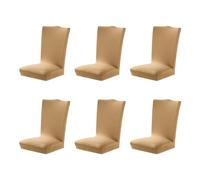 WUUISDNX 6pcs Chair Covers High Elasticity and Smooth Surface Chairs in Style Wide Applications Polyester Chair Seat Covers, Light Tan