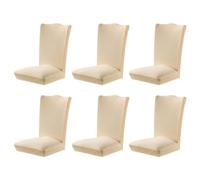 WUUISDNX 6pcs Chair Covers High Elasticity And Smooth Surface Chairs In Style Wide Applications Polyester Chair Seat Covers, Beige