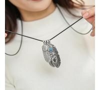 WUUISDNX Adventurous Spirit Rope Necklace Vintage Pendant Necklace With Bold Eagle And Feathers Shape Turquoise Alloy Gift Mothers Day MaterialAlloy Graduation