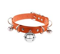 WUUISDNX Bell Choker Gothic Jewelry Versatile For Various Special Occasions Stunning Statement Piece For Celebrations Goth Choker Collar Necklace Cosplay Jewelry Women, Orange, Width 2.5cm