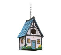 WUUISDNX Colorful Parrot Bird Rest Place Cage Hanging Bird House Shelter Outdoors Yard Garden Tree Hanging House Watching Backyard Parrot Rest Place Cage Outdoors, Pink, 14.2x12.5x20.5cm
