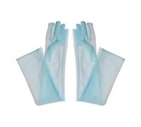 WUUISDNX Complete Formal Look With Transparent Dress Gloves Gauze Tulle Bride Wedding Dress Gloves Sheer Gloves Etc Dances Operas, Skyblue, 55cm