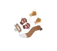 WUUISDNX Cosplay Costume Set With Premium Tail Gloves Set Various Occasions Such As Halloween And Carnival Parties Animal Cosplay Ears Tail Gloves Plush Fancy Dress